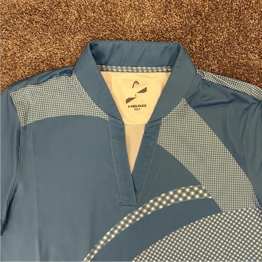 Head Golf Women's Linda Top Blue Short Sleeves V-Neck Size L - Large - NWT $65 - Picture 3 of 13
